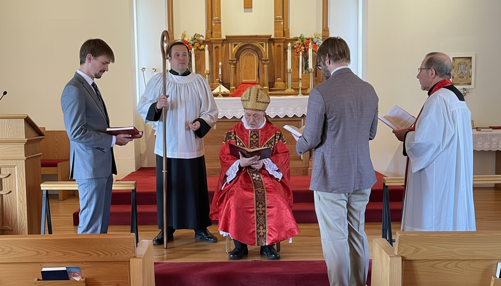 Bishop Fodor during a confirmation ceremony at St. Luke’s